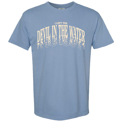 Devil In The Water Tee: Washed Denim